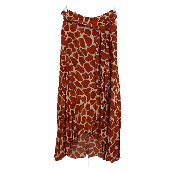 Ann Taylor Giraffe Print Flounce Wrap Maxi Skirt - Picture 4 of 10